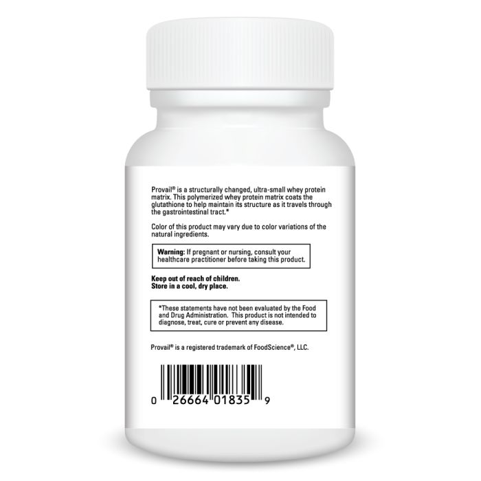 White supplement bottle with label on a white background