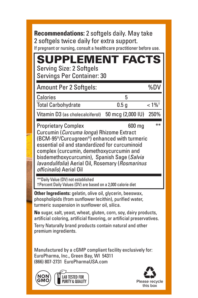 The back of a box showing supplement facts