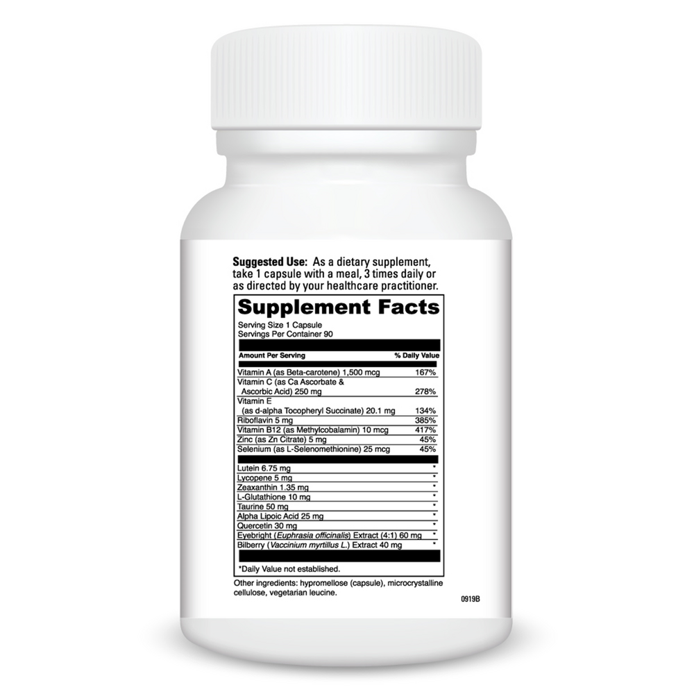 Supplement bottle with detailed label on a white background