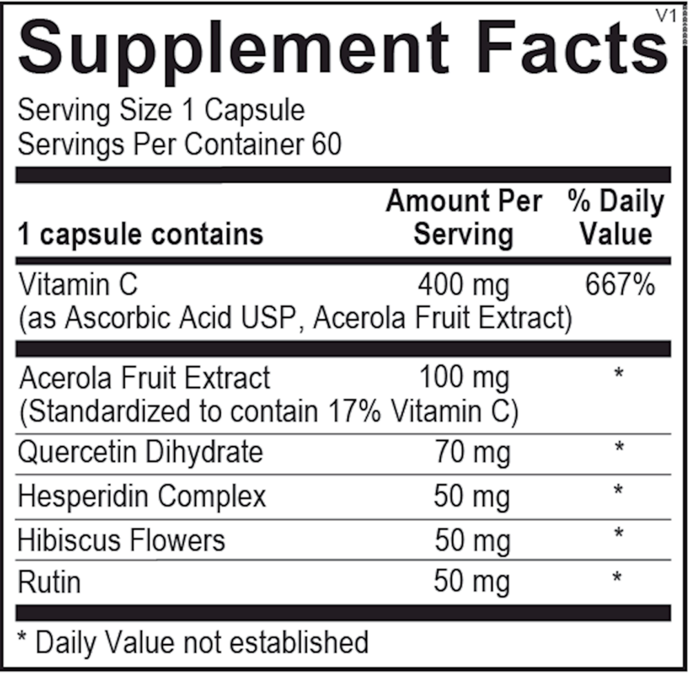 Supplement facts label with detailed nutritional information on a white background
