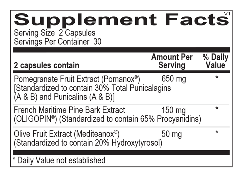 A picture of a label with supplement facts