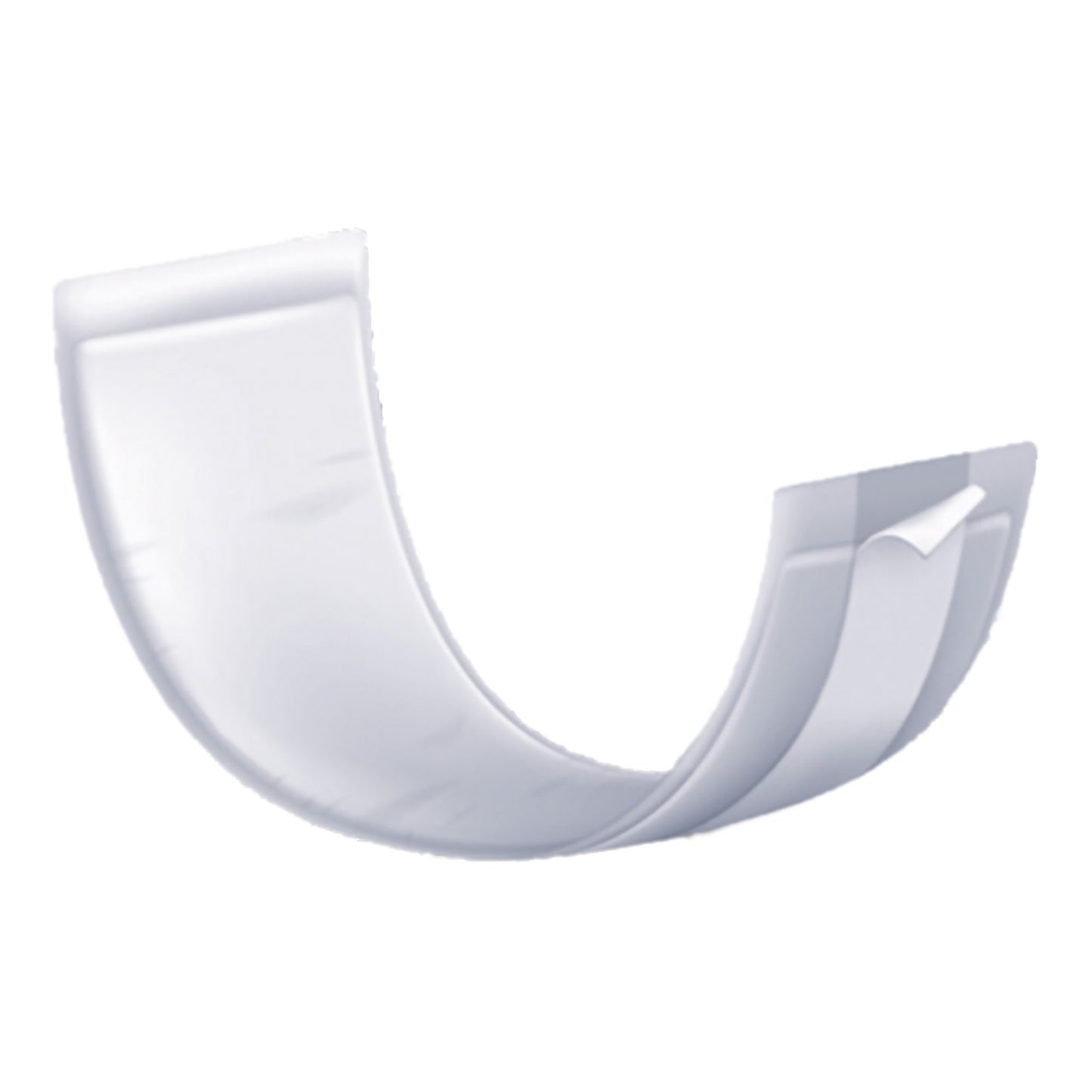White plastic guttering component on a white background