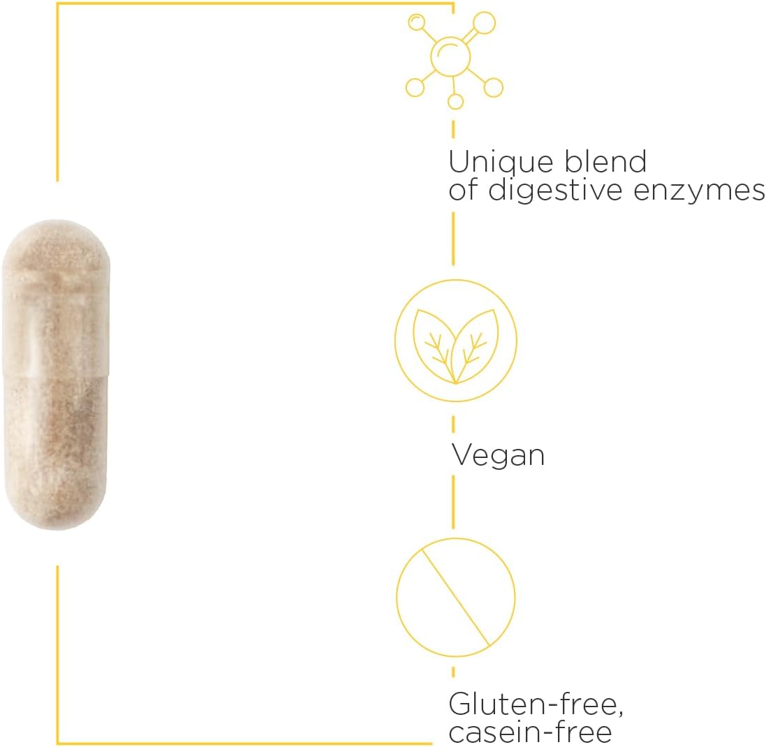 A picture if a tan capsule that is vegan, and gluten and casein free.