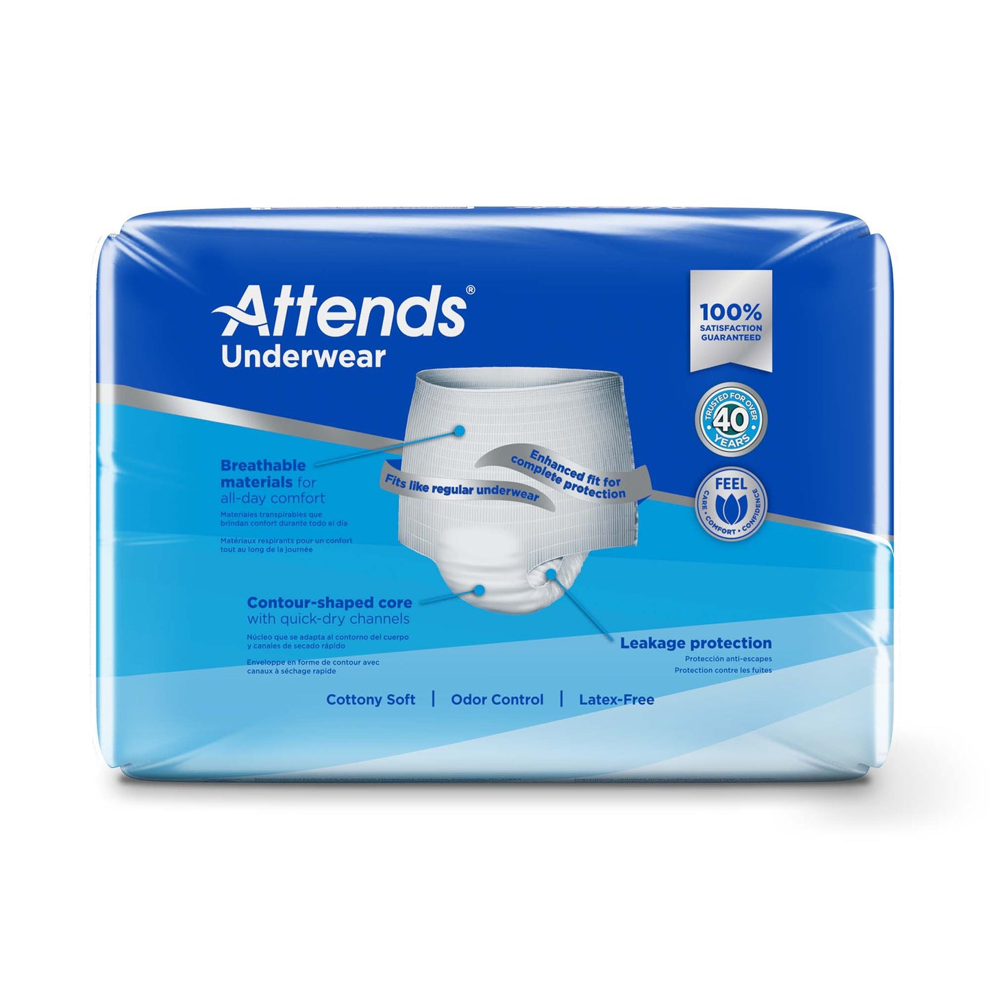 Attends Underwear packaging on a white background