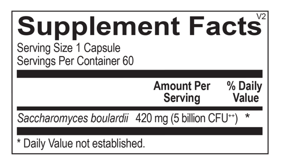 A picture of the supplement facts label.