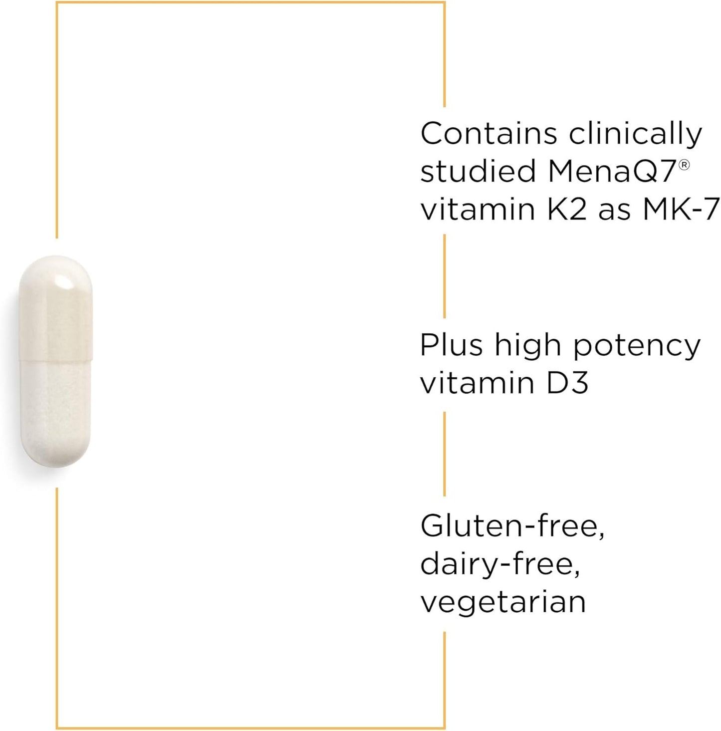 A picture of a white capsule and it is gluten and dairy free and vegetarian.