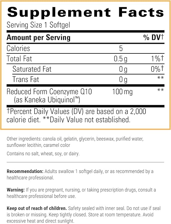 A list of supplement facts