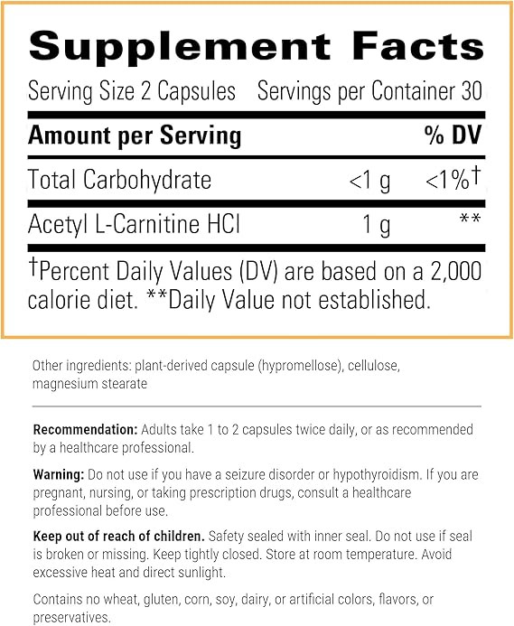 A list of supplement facts.