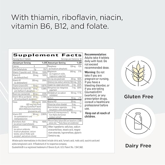 A list of supplement facts