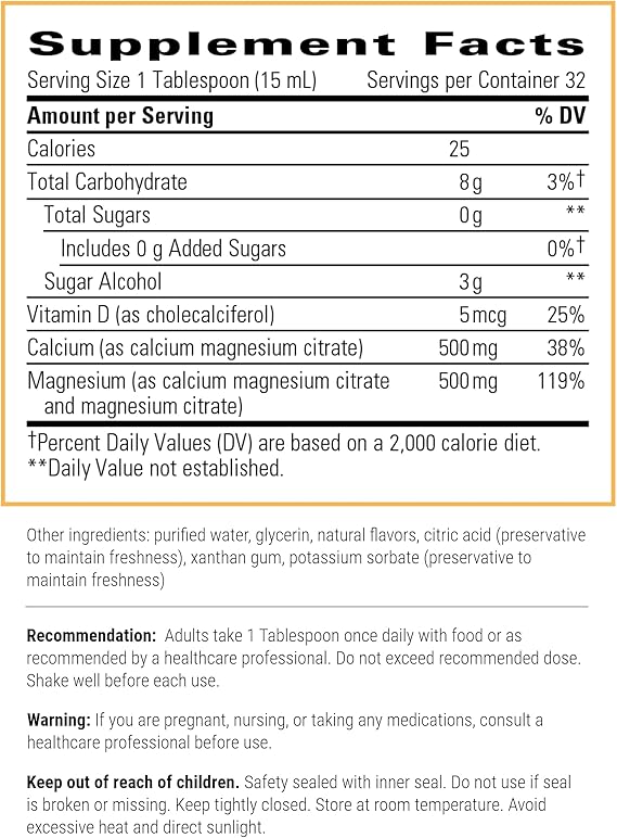 A list of supplement facts