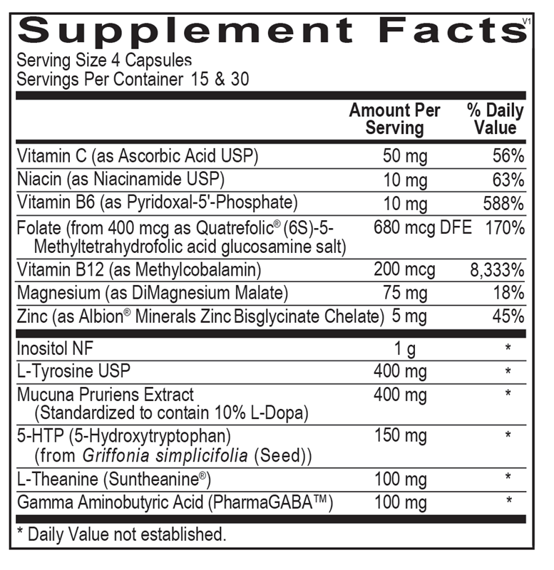 A picture of the supplement facts label.