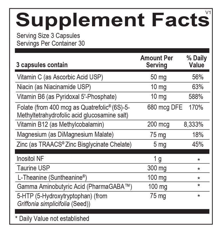 A picture of the supplement facts label.