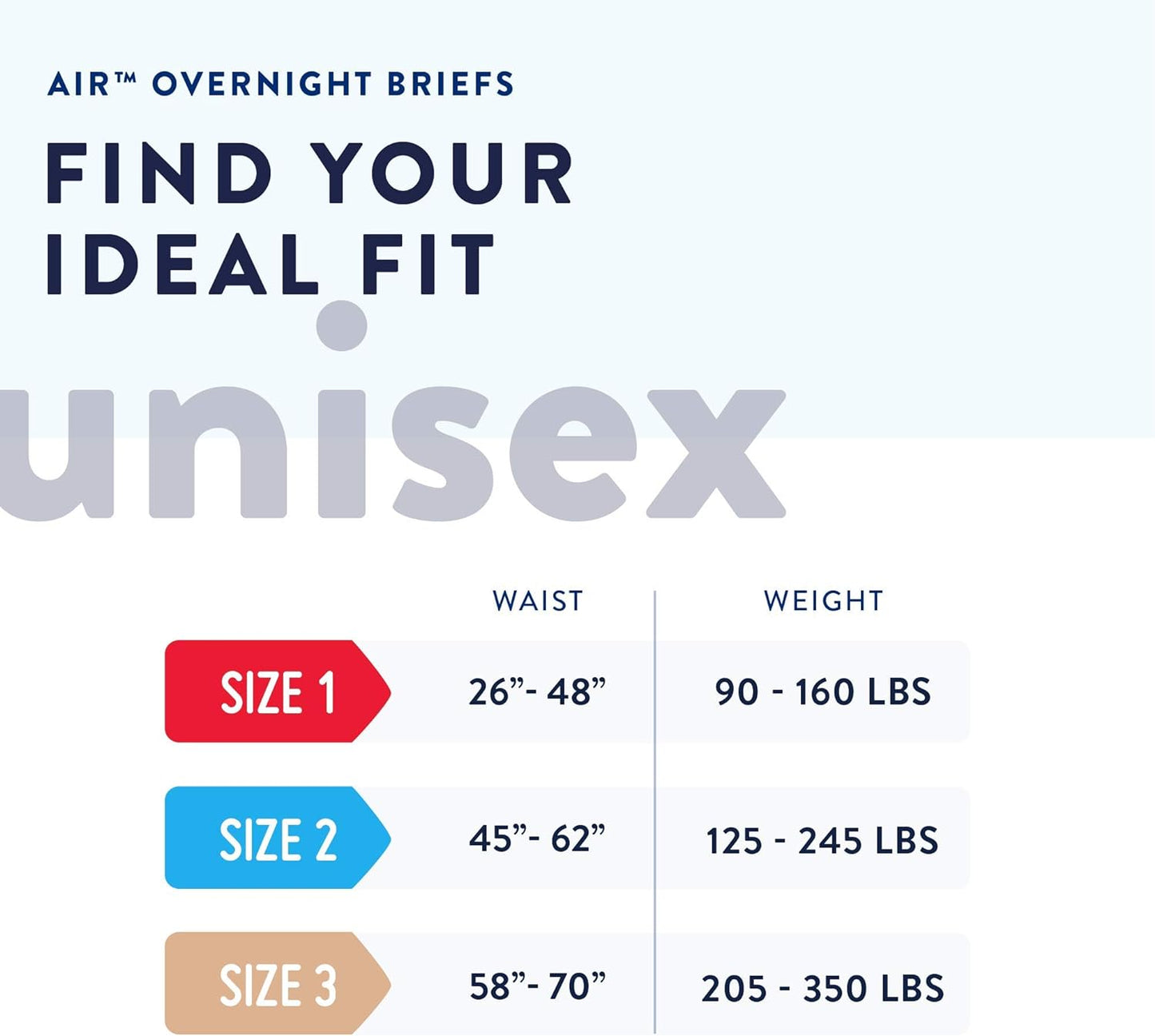 Prevail Air Overnight Adult Briefs with Refastenable Tabs- Size 2 (NGX-013)