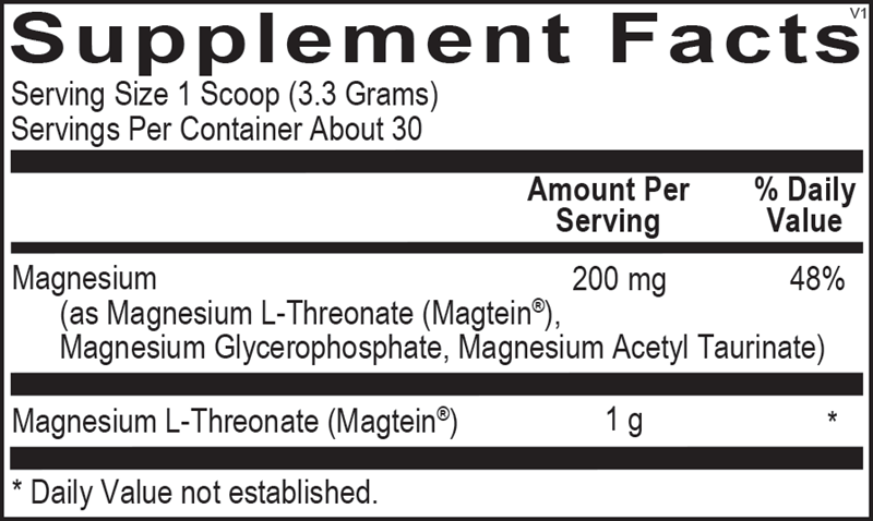 A picture of the supplement facts label.