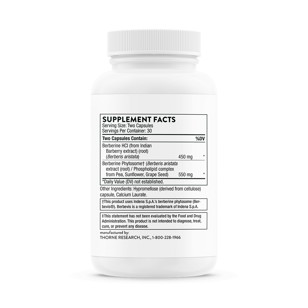 White supplement bottle with label on a black background