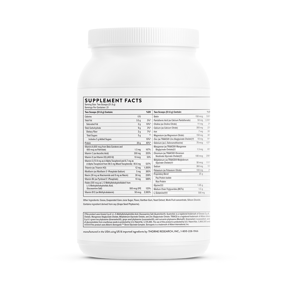 A white bottle with supplement facts listed on the back.