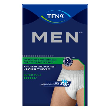 Male Adult Absorbent Underwear TENA® MEN™ Super Plus Pull On with Tear Away Seams, Heavy Absorbency (81780, 81920)