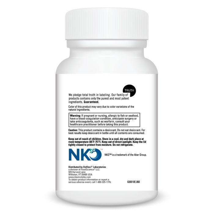 White supplement bottle with NKO branding on a white background