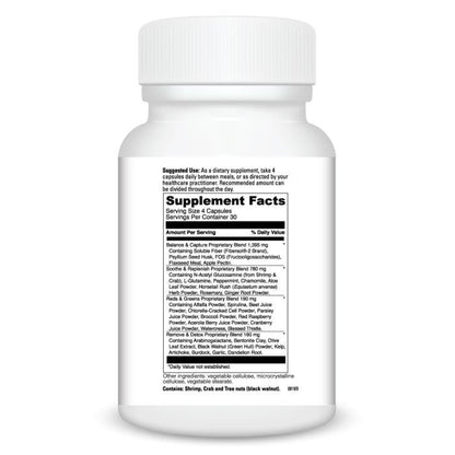 Supplement bottle with label on a white background