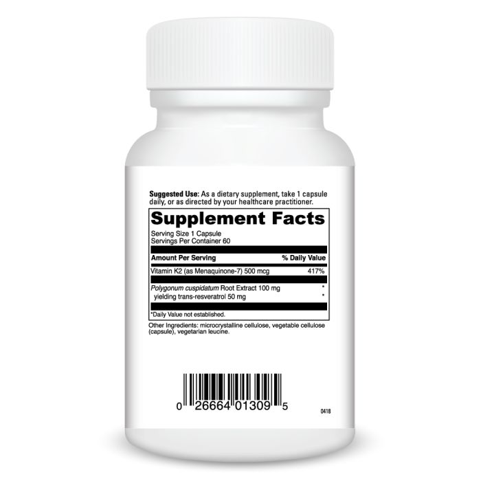 Supplement bottle with label on a white background