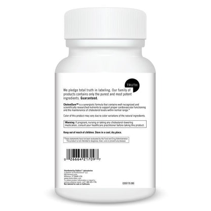 White supplement bottle with label on a white background