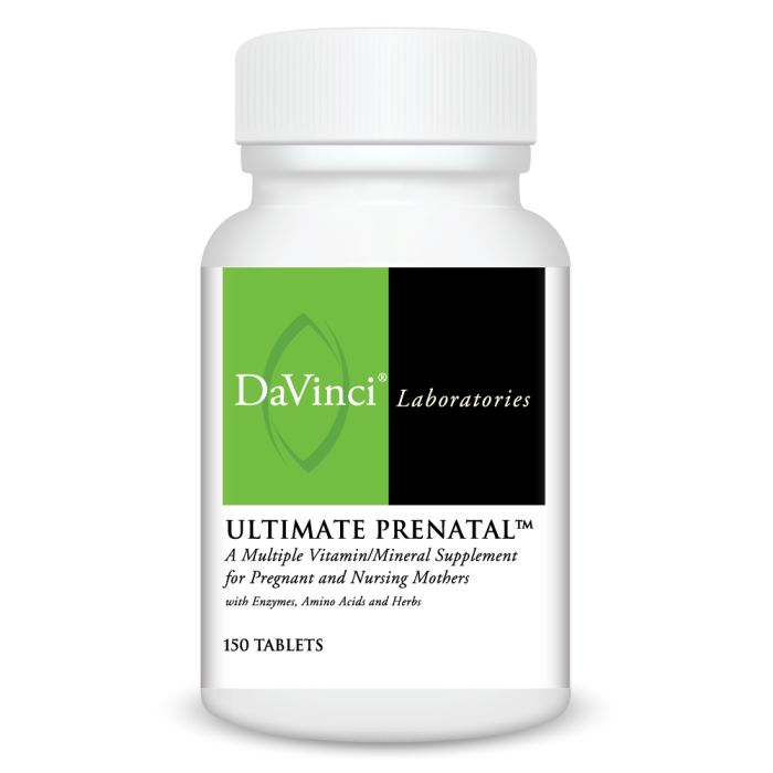 DaVinci Laboratories Ultimate Prenatal supplement bottle on a white background