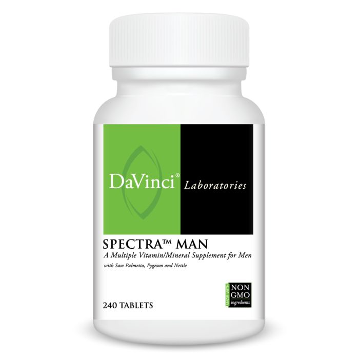 DaVinci Laboratories Spectra Man supplement bottle on a white background