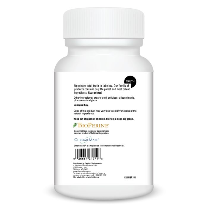 White supplement bottle with label on a white background