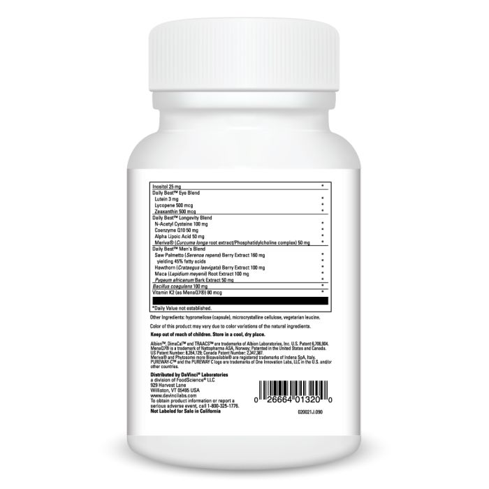 Supplement bottle with detailed label on a white background