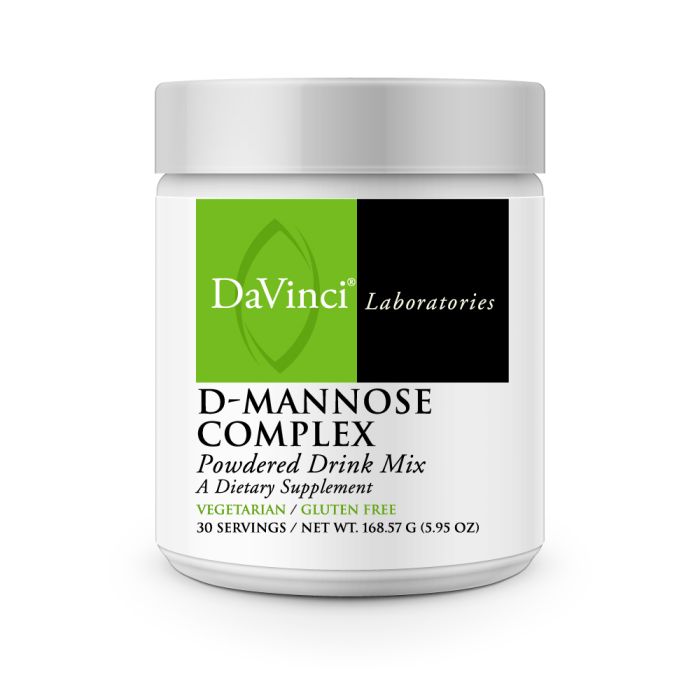 DaVinci Laboratories D-Mannose Complex powdered drink mix container on a white background