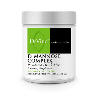 DaVinci Laboratories D-Mannose Complex powdered drink mix container on a white background