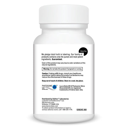 White supplement bottle with label on a white background