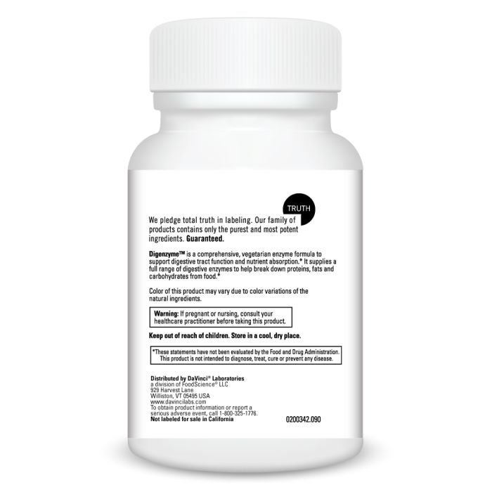 White supplement bottle with label on a white background