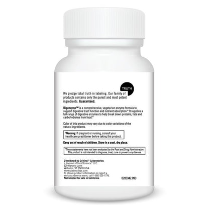 White supplement bottle with label on a white background