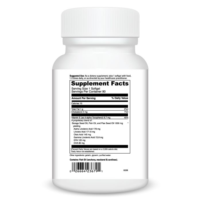 Supplement bottle with label on a white background