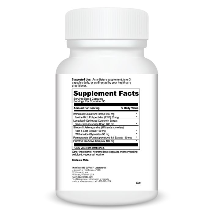 Supplement bottle with label on a white background