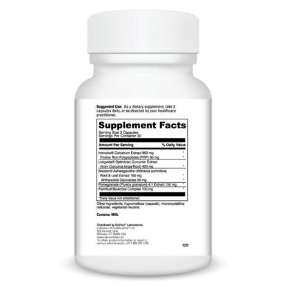 Supplement bottle with label on a white background