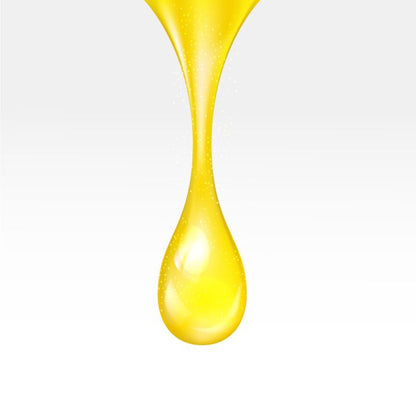 Yellow droplet on a white background