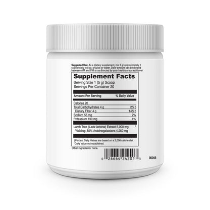 Supplement container with a label showing 'Supplement Facts' on a white background