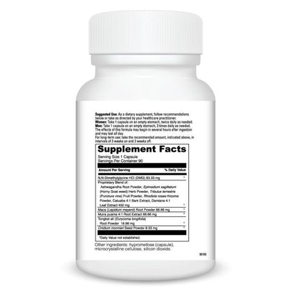 Supplement bottle with detailed label on a white background
