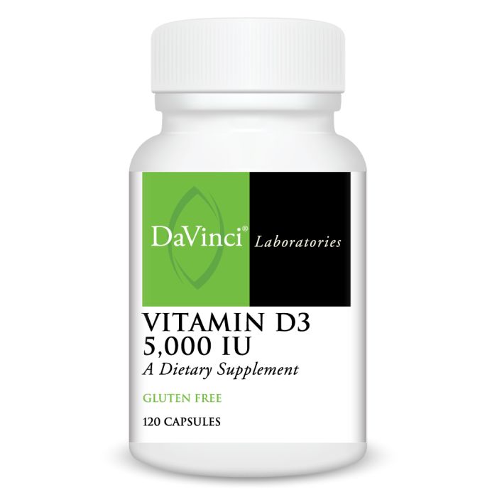 DaVinci Vitamin D3 supplement bottle on a white background