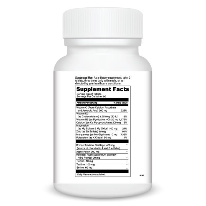 Supplement bottle with detailed label on a white background