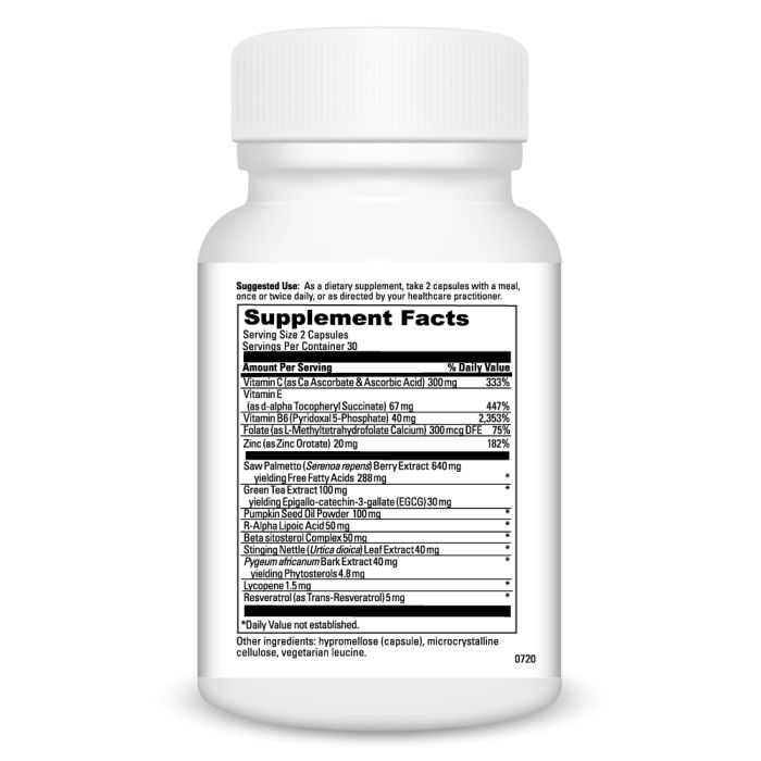 Supplement bottle with detailed label on a white background