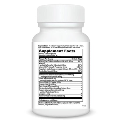 Supplement bottle with detailed label on a white background