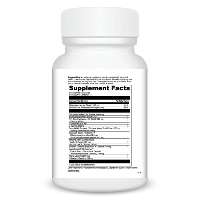 Supplement bottle with detailed label on a white background