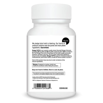 White supplement bottle with black text on a white background
