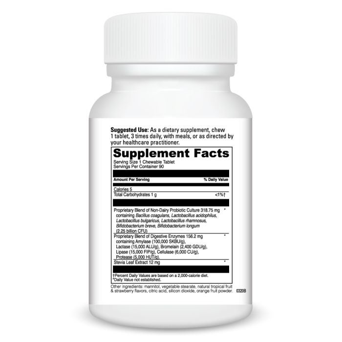 Supplement bottle with label on a white background
