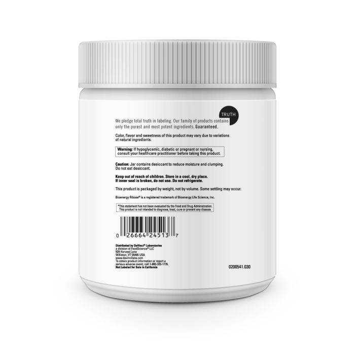 White jar with text and barcode on a white background