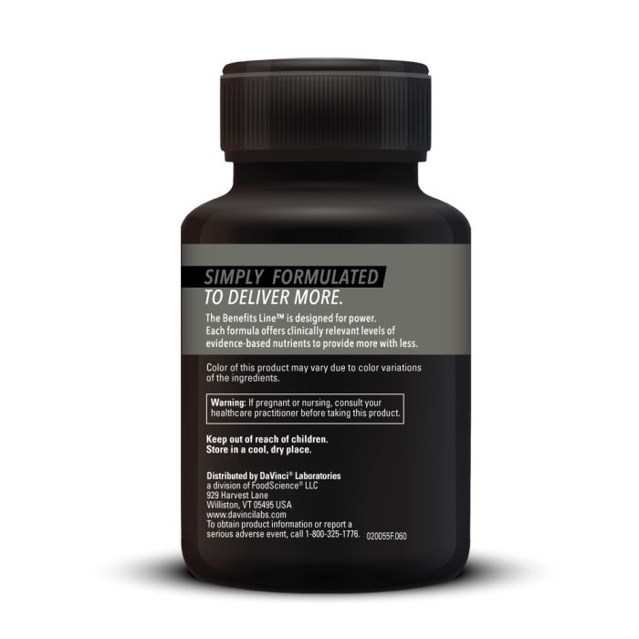 Black bottle with detailed labeling on a white background