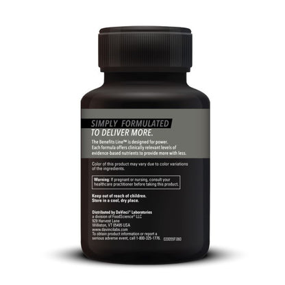 Black bottle with detailed labeling on a white background